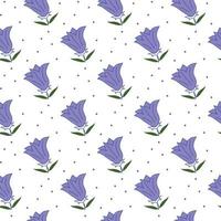 fiore di campanula e punto senza cuciture design vettore