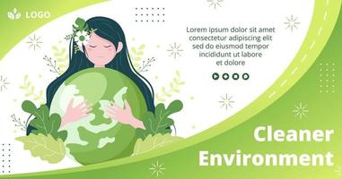 salva il pianeta terra post modello ambiente di design piatto con sfondo quadrato eco friendly illustrazione modificabile per social media o biglietto di auguri vettore