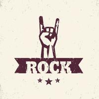 segno rock, mano-corno, simbolo vettoriale con gesto popolare concerto rock