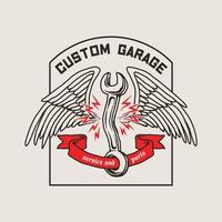 illustrazione vettoriale garage moto club logo badge