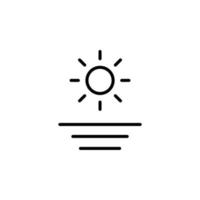 alba, tramonto, icona della linea del sole, vettore, illustrazione, modello di logo. adatto a molti scopi. vettore