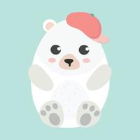 simpatico cartone animato orso polare vettore