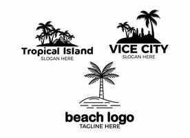 ispirazione per il design del logo della spiaggia tropicale vettore