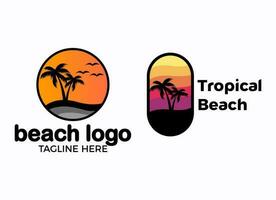 ispirazione per il design del logo della spiaggia tropicale vettore