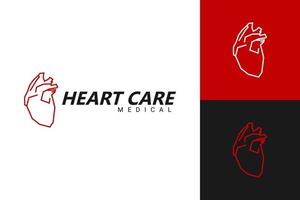 illustrazione grafica vettoriale del logo di cura del cuore. perfetto da utilizzare per l'azienda del settore sanitario