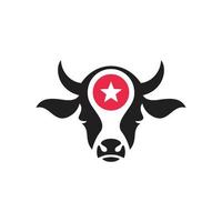 disegno del logo dell'illustrazione della testa di mucca vettore