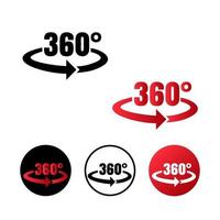 Illustrazione dell'icona di rotazione di 360 gradi vettore