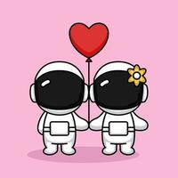 simpatica coppia astronauta san valentino vettore
