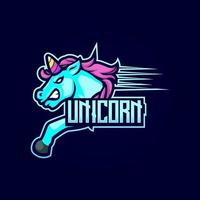 logo esport unicorno vettore
