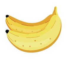 vettore di banana isolato su sfondo bianco. frutta, fresca, icona del cibo salutare