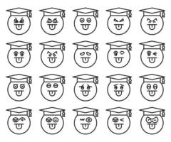 emoticon faccia da studente vettore