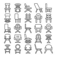 icone di sedie e divani vettore