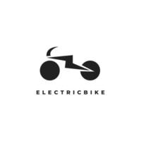 logo della bici elettrica con una combinazione di icone di fulmini in nero vettore
