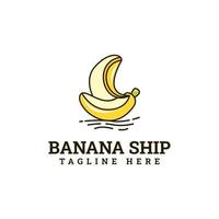 logo unico della banana boat in stile piatto vettore