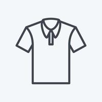 icona della camicia casual in stile linea alla moda isolato su sfondo blu morbido vettore