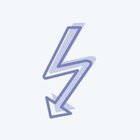 icona flash in stile bicolore alla moda isolato su sfondo blu morbido vettore