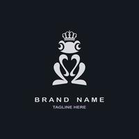 Prince frog logo icona modello design retrò per marca o azienda e altro vettore