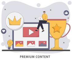 illustrazione vettoriale concetto di pagina di destinazione dei contenuti premium