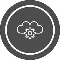 Disegno dell&#39;icona di impostazioni cloud vettore