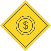 Dollari Coin Icon Design vettore