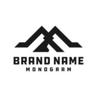 monogramma logo design lettera ma vettore