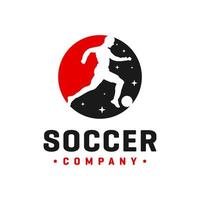 design moderno del logo del calcio vettore