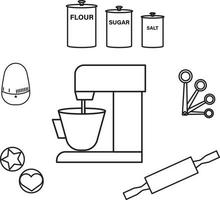 illustrazione vettoriale di set da cucina