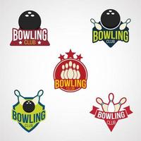 vettore di progettazione del logo di bowling