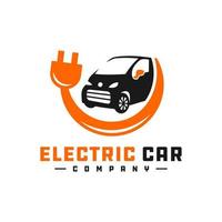 design del logo dell'auto elettrica vettore