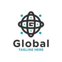 logo moderno della tecnologia del cerchio globale vettore