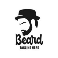 design del logo per la cura della barba maschile vettore
