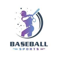 design del logo del baseball sportivo vettore