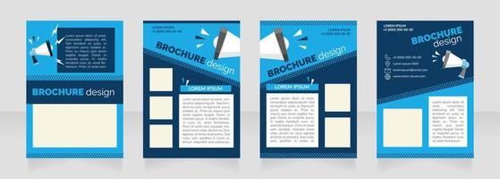 promozione dei social media design del layout brochure vuoto blu vettore