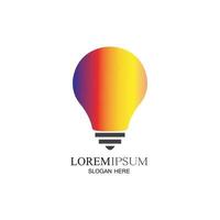 lampadina colorata logo design concept creativo icona simbolo tecnologia logo lampadina logo design vettore