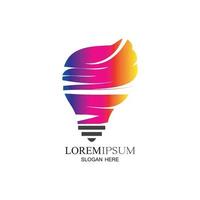 lampadina colorata logo design concept creativo icona simbolo tecnologia logo lampadina logo design vettore