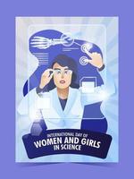 poster della giornata internazionale delle donne e delle ragazze nella scienza vettore