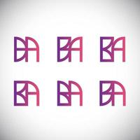 lettera iniziale logo ba, ab, modello di logo vettore