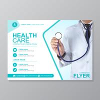 Copertura sanitaria a4 modello di progettazione e icone piatte per un rapporto e brochure design medico, volantino, decorazione volantini per la stampa e presentazione illustrazione vettoriale