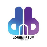 lettera db logotipo gradiente con un concetto moderno. disegno vettoriale illustrazione