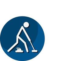 icona di curling. un simbolo dedicato allo sport e al gioco. illustrazioni vettoriali. vettore