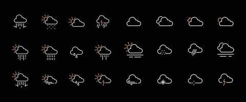 icone nuvolose per le previsioni del tempo vettore