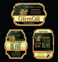 Collezione di etichette retrò di olio d&#39;oliva vettore