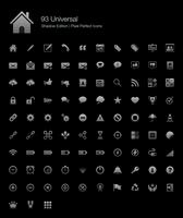 Universal Pixel Perfect Icons Shadow Edition. vettore