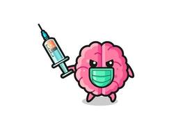 illustrazione del cervello per combattere il virus vettore