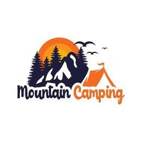 logo design camp in montagna vettore
