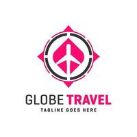 logo dell'agenzia di viaggi in tutto il mondo vettore