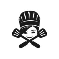 design del logo dello chef per bambini vettore