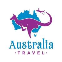 design del logo di viaggio in australia vettore