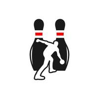 logo moderno di sport della palla da bowling vettore