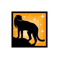 logo del ghepardo animale in cerca di preda vettore